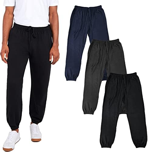 מכנסי ג'וג'רס פליס של אנדרו סקוט מכנסיים | Multi Pack | מכנסי טרנינג רופפים אתלטים לאימון, ריצה, אימונים